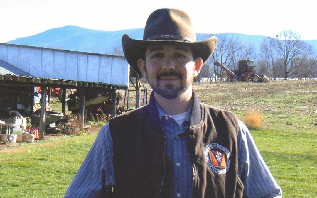 Nathaniel C. Burke, a large animal veterinarian at Rose Hill Veterinary Practice in Rappahannock County.